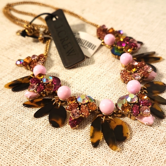 NWT! J. Crew Tortoise and Glitter Stone Necklace - Picture 2 of 4